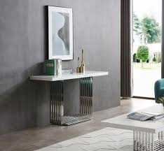 A modern contemporary design that provides an elegant touch of modernity to any home décor. Kingsley Rectangular Console Table In White Marble By Vig Choice Custom Home Decor