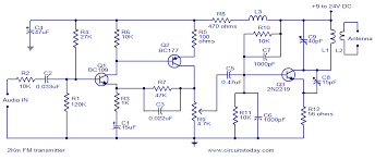 This is a small tv transmitter circuit wich trasmittes in vhf, negative sound modulation and pal video modulation. 2 Km Fm Transmitter Detailed Working With Circuit Diagram