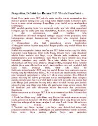Doc Pengertian Definisi Dan Rumus Bep Break Even Point Sarah Apriani Academia Edu
