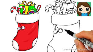 Christmas stocking to color or craft. How To Draw A Christmas Stocking Easy Youtube