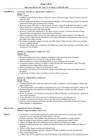 Physical Therapist Assistant Resume Samples Velvet Jobs