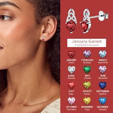 Amazon.com: ChicSilver Celtic Knot Earrings for Women Red Stud Earrings 925  Sterling Silver Heart Cut Birthstone Garnet Stud Earrings Irish Knot  Jewelry Birthday Gifts (January): Clothing, Shoes & Jewelry