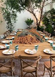 Kim Kardashian Transforms Her House Into A Jungle For Saint And Reign Backyard Exterior Decor Backyard Fireplace