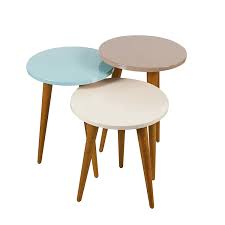 I love this furniture seriously. Decorotika Tale 3 Piece Accent Nesting Coffee Table Set Cream Cappuccino Turquoise