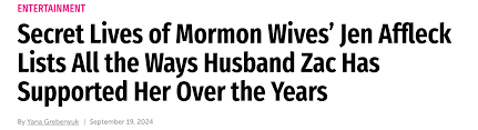 Shhh the real secret of the lives of Mormon wives is.... internalized  misogyny