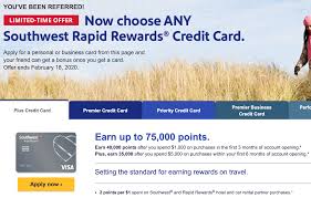 Check spelling or type a new query. Dead All Southwest Personal Cards 75 000 Points Signup With 5 000 Spend In 6 Months Public Referral Offers Doctor Of Credit