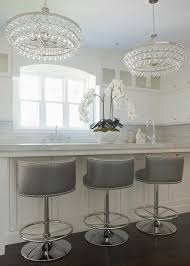 Gray Swivel Barrel Back Counter Stools Transitional Kitchen Stools For Kitchen Island Kitchen Stools Kitchen Bar Stools