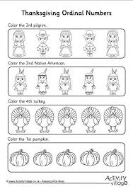 Ordinal numbers are slightly more challenging for students so for more practice consider using one or more of the 56 ordinal numbers worksheets on this page. Ordinal Numbers Worksheet Thanksgiving 1 Thanksgiving Worksheets Ordinal Numbers Thanksgiving Math Worksheets