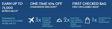 2x miles on gas, dining and office supply store purchases 3. Get 75 000 Miles With Hawaiian Airlines Bank Of Hawaii Mastercard Miles To Memories
