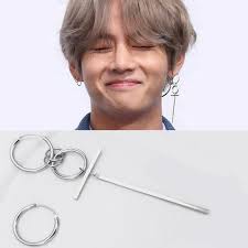 Camellia Silver Needle Earrings Simple Bts Earrings Kpop Earrings Korean Earrings