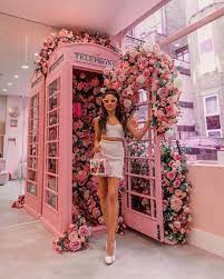 Pink Floral London Phone Box At Naild It Cute Pink Outfit Store Design Boutique Beauty Salon Decor Pink