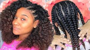 Braid the other piece and wrap it. Braid Out On Natural Curly Hair Youtube