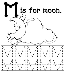 Mommy School Letter M Worksheets Preschool Worksheets Moon Coloring Pages