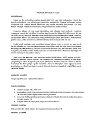 6 contoh latar belakang makalah, skripsi, proposal juga penelitian lengkap. Proposal Beauty Class Lakaran