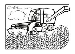 Combine Harvester Colouring In Picture Ichild Harvest Crafts Harvest Crafts For Kids Harvest Festival Crafts
