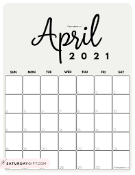 All calendars are available for free download in three formats: Cute Free Printable April 2021 Calendar Saturdaygift
