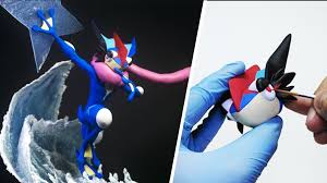 Sculpting ash greninja pokemon clay art