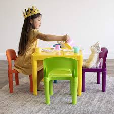 Tot Tutors Kids Plastic Table And 4 Chairs Set 353 Plastic Tables Chair Set Kids Table And Chairs