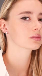 Double Teardrop Earrings, Pave Cz Stud Earrings in Sterling Silver, Tiny  Stud Earrings