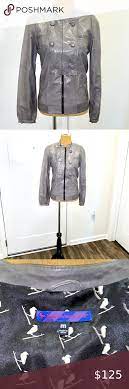 Rare Modern Amusement Grey Leather Jacket Sz L Grey Leather Jacket Leather Jacket Grey Leather