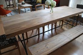 Reclaimed Wood And Steel Pipe Leg Table And Hairpin Leg Bench Eclectic Chicago By Urban Wood Goods