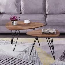 You can also choose from coffee table, dining table, and console table metal living room tables. Goldfan Triangle Coffee Tables Vintage Living Room Table Sets Coffee Side End Tables With Metal Legs For Office Furniture Brown Energy Class A Buy Online In Bahamas At Desertcart
