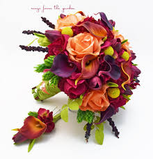 This bridal bouquet includes two dozen red real touch mini calla lilies. Fall Wedding Bridal Bouquet Calla Lilies Tulips Hydrangea Craspedia Ro Songs From The Garden