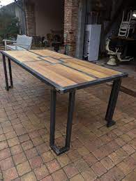 table bois metal design industriel sur mesure mobilier industriel table metal bois mobilier de salon table bois et fer