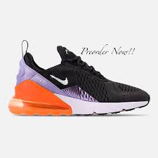 Black And Purple Nike Running Shoes Swarovski Women S Nike Air Max 270 Black Purple Orange Etsy Nike Air Max Bling Nike Shoes Nike Air Max For Women