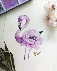 4 Flamingo Watercolor Flamingo Flower Flamingo Painting Watercolor Christmas Colour Schemes
