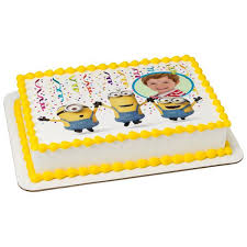 List of stunning minions cake design image ideas that can inspire you to have custom cake designs for upcoming birthdays, weddings, anniversaries. Minions Party Edible Cake Topper Image Frame A Birthday Place