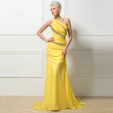 Kleider können wir nie genug haben. 2016 Neue Sexy Meerjungfrau Gelb Kleid Schulter Perlen Lange Abschlussball Kleid Formale Hochzeit Sari We5699 Dance Party Dress Surf Dress Pencildress Cover Up Jacket Aliexpress