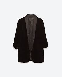 Image 8 Of Velvet Jacket With Roll Up Sleeves From Zara Workwear Capsule Roll Up Sleeves Velvet Jacket