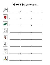 Describing Attributes Worksheet Tell Me 3 Things Speech And Language Worksheets Language Resources