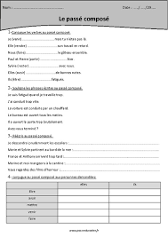 Phrases et textes à compléter au passé composé, exercices de liaison, à cliquer, mots croisés cp ce1 ce2 cm1 cm2 6ème 5ème 4ème 3ème et fle. Passe Compose Exercices Cm2 Pdf Conjugaison Cm2 Les Exercices