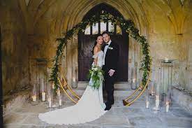 Wedding Backdrop Gold And Foliage Hoop Circle Bishops Manor In Howden Diy Wedding Venue In Yorkshire Plann Wedding Venues Uk Glam Wedding Wedding Backdrop