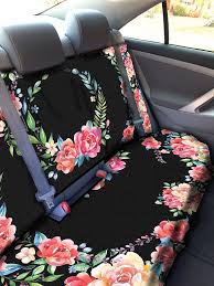 Classy Black Floral Car Seat Cover Back Seat Car Cover Back Back Seat Car Covers Cute Car Accessories Car Covers