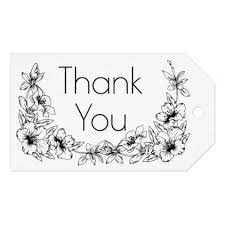 Vintage Floral Thank You Black Amp White Flower Tags Flowers Floral Flower Design Unique Style White Flowers White Gifts Floral Style
