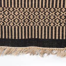 If you are going to wear a pattern on the bottom, it's best to keep the motif small, like polka dots. Floral And Striped Jute Rug Trade Aid