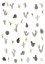Black And White Cactus Wallpaper Black And White Desert Joanne Ho Pattern Illustration Prints Pattern Art