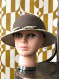 Vintage Two-tone Felt Brimmed Hat by Georgette