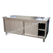 Yaheetech kitchen cart with stainless steel top and storage cabinet, kitchen island on wheels with drawer & open shelves & wine rack & spice rack, l51xw18xh36 30 pack 7.38 inch cabinet pulls brushed nickel stainless steel kitchen cupboard handles cabinet handles, 5 inch hole center. Assemble Commercial Stainless Steel Kitchen Storage Cabinet With Sliding Door