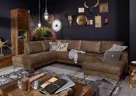 Sofa Wohnlandschaft London Antik Optik Farbe Camelbraun