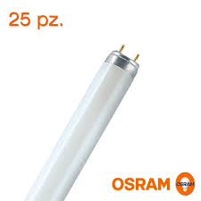 This lamp consists of a glass tube filled with an inert gas (usually argon) at low pressure. Osram Lumilux T8 18w 840 Fluorescent Lamp Tube Box 25 Pieces Diffusione Luce Srl