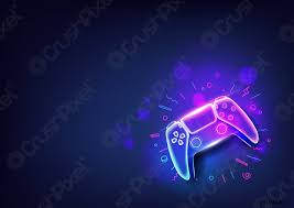 Nfortec krater mini abre el abanico del mundo gaming a los colores azul y rosa pastel. Controlador De Juego De Neon O Joystick Para Consola Vector De Stock Crushpixel
