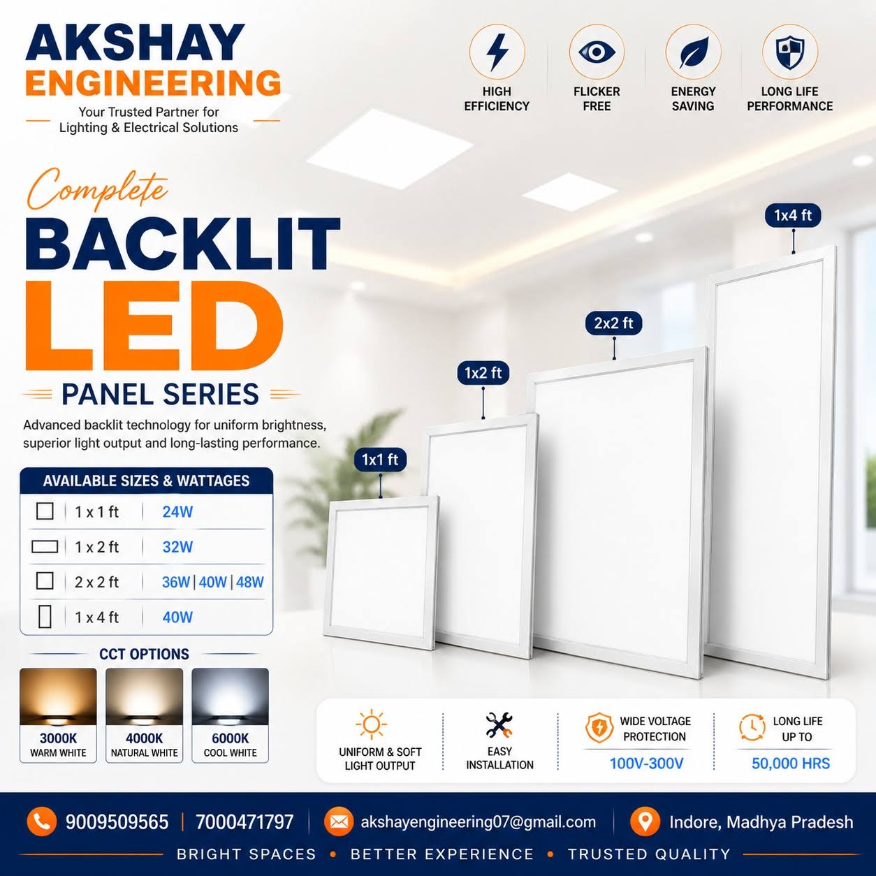 24W | 30W | 36W | 40W | 48W BACKLIT LED PANEL LIGHT product image