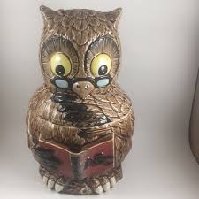 I sanded a little bit to reveal the white beneath the paint. Kitchen Vintage Wise Book Owl Cookie Jar Poshmark