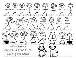 Stick People Svg Dxf Eps Png Files Digital Download Etsy Stick Man Cricut Stick Figures