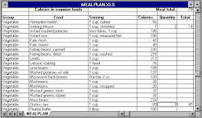 meal planning with excel