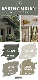 Home exterior paint color schemes ideasthe exterior's color of the house reflects the character of the owner. Earthy Greens Color Palette Colorfully Behr House Paint Exterior Exterior Paint Colors For House Paint Colors For Home